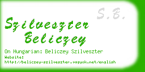 szilveszter beliczey business card